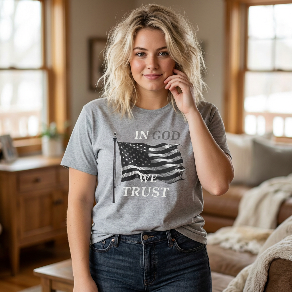 In God We Trust American Flag Tee
