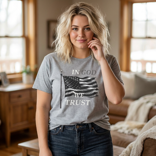 In God We Trust American Flag Tee