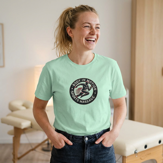 Body In Motion Sports Massage T-Shirt — Recovery & Mobility Athletic Tee