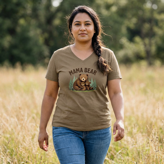 Mama Bear Mother's Day V-Neck Tee
