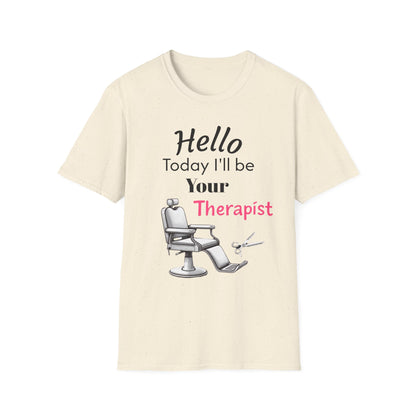 Hair stylist therapy, Unisex Softstyle T-Shirt | Perfect Gift for Barbers, Stylists, Hairdressers, Funny Tee for Self-Care Sundays, Hair Salon [...] - Psychonaut Swag