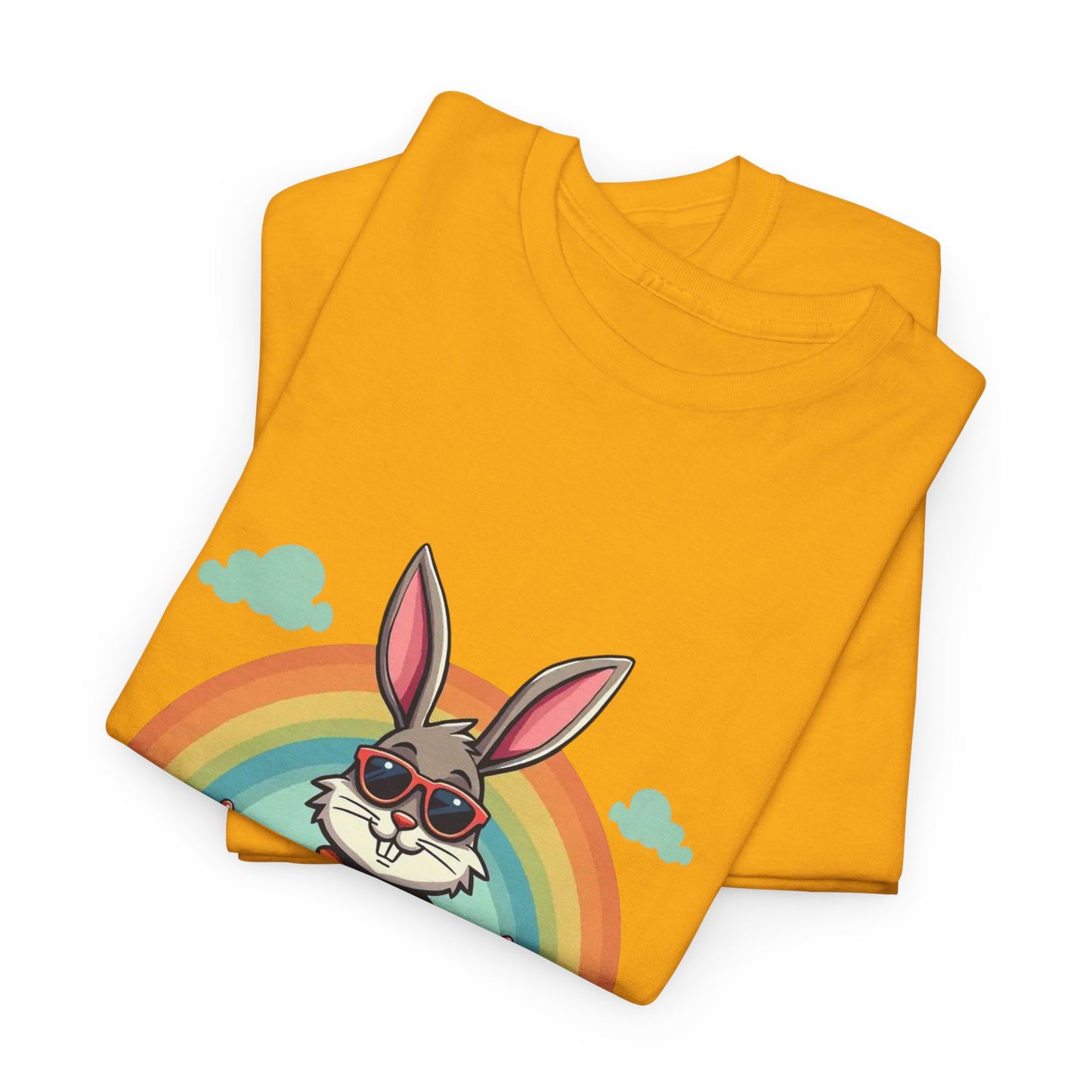 Easter Bunny Rainbow T-Shirt — Cute Bunny Holding Eggs Tee