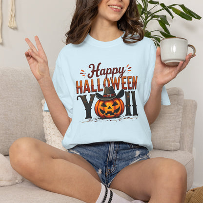 Halloween T-Shirt — "Happy Halloween You" Pumpkin Witch Graphic