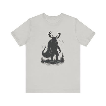 Krampus Squatch T-Shirt — Deer-Antlered Sasquatch Graphic Tee