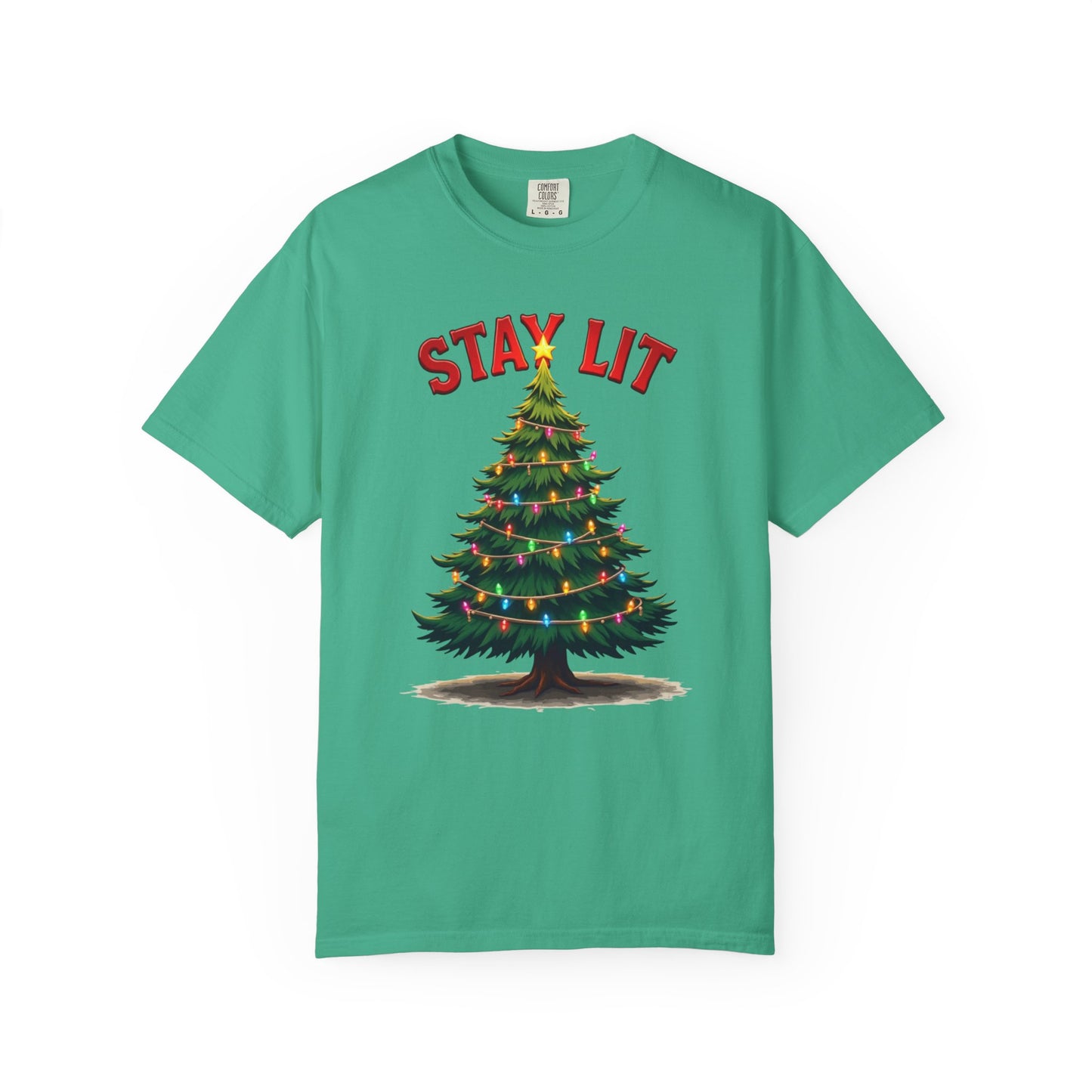 Stay Lit Christmas T-Shirt — Festive Holiday Tree Graphic Tee