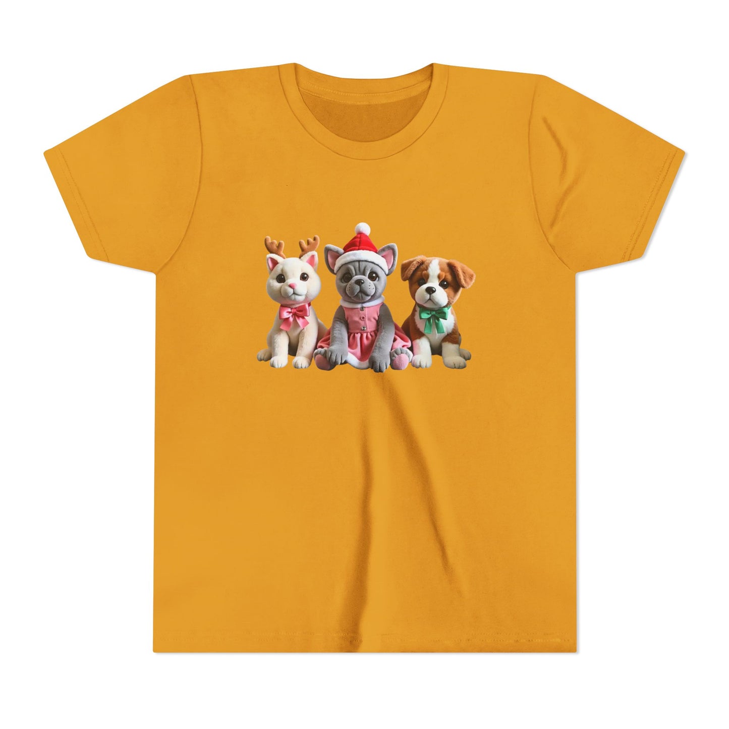 Kids Christmas Puppy Tee — Cute Festive Dogs in Santa Hats