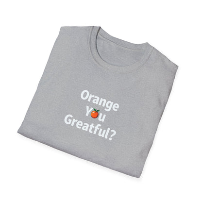 Grateful Orange T-Shirt, Unisex Casual Wear, Thanksgiving Shirt, Fall Vibes Tee, Gift for Friends, Comfortable Everyday Apparel - Psychonaut Swag