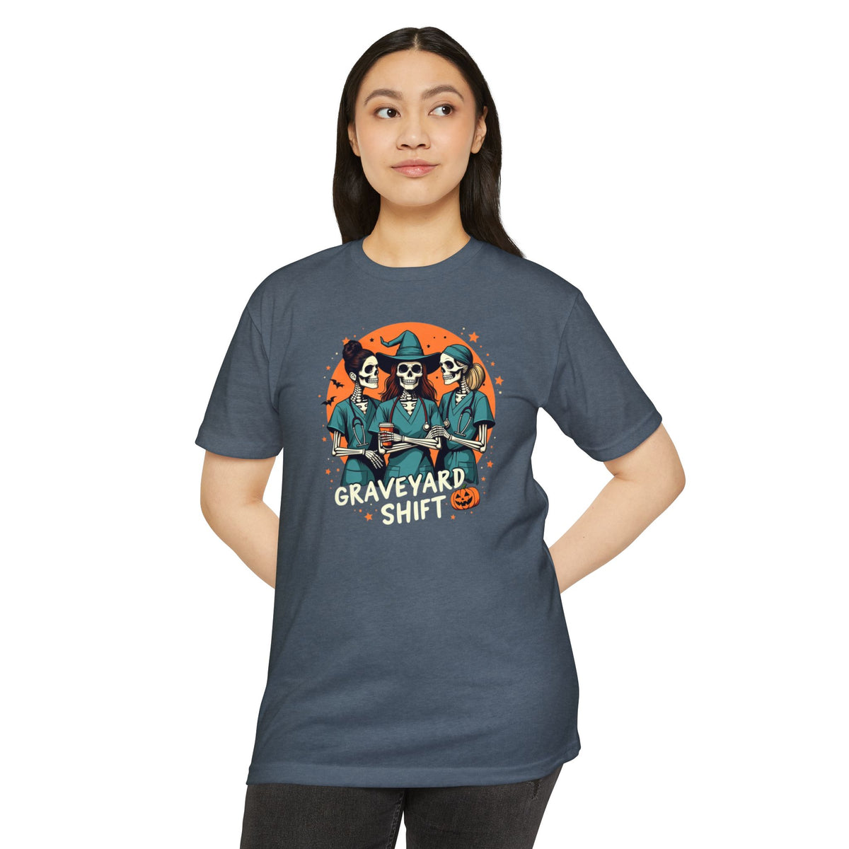 Graveyard Shift — Halloween Nurse Skeleton Crew Tee