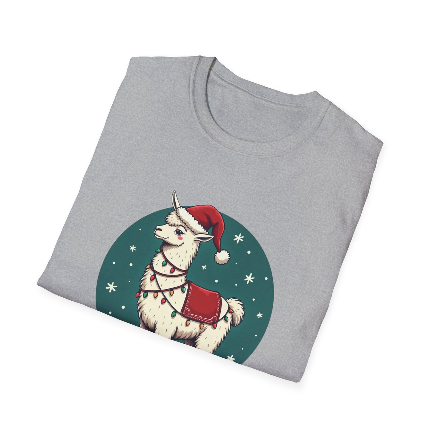 Christmas Llama T-Shirt — Cute Santa Hat Holiday Graphic Tee