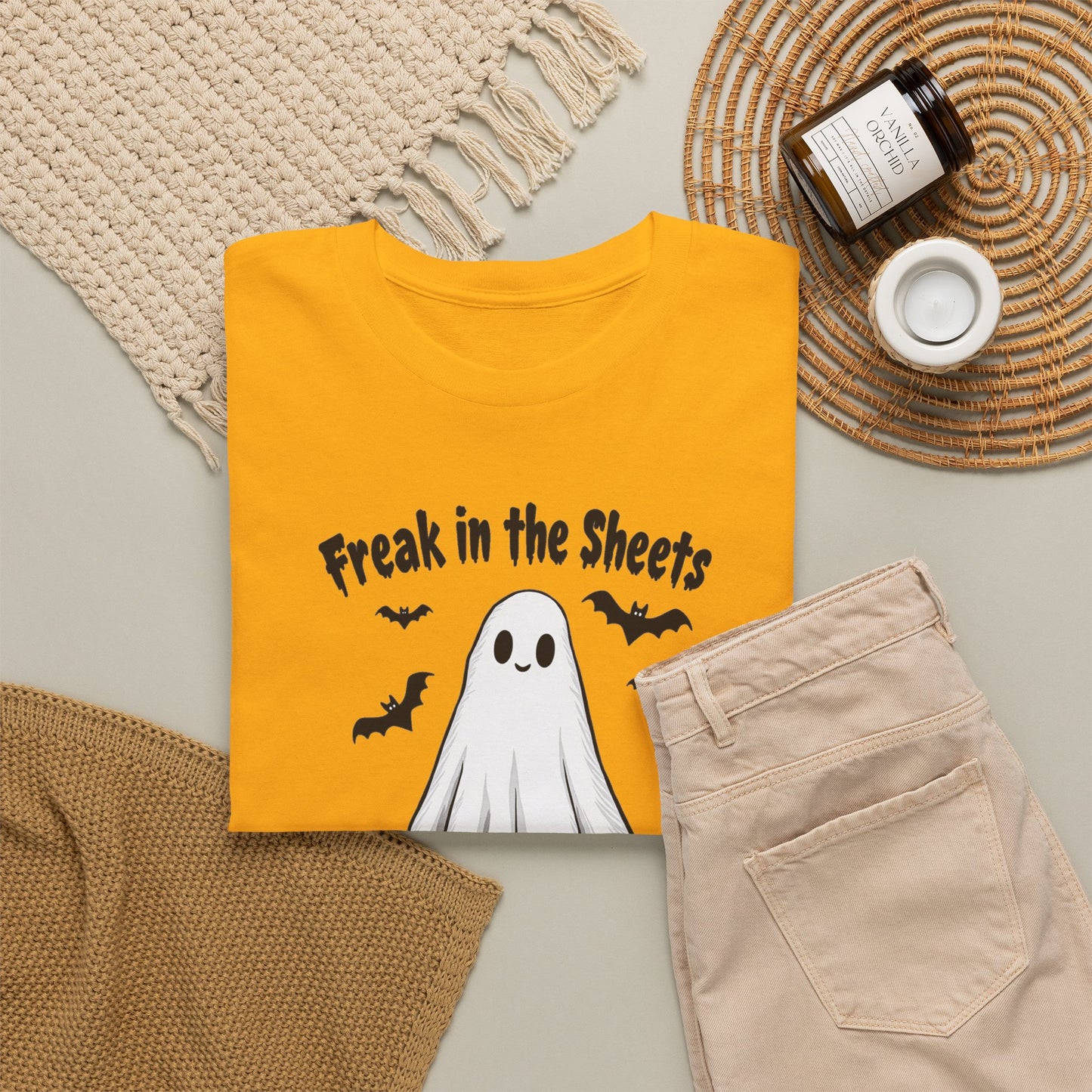 Ghost Tee — “Freak in the Sheets, So Don’t Ghost Me” Halloween Graphic T-Shirt