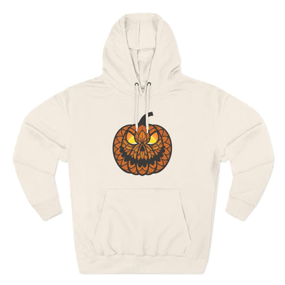 Pumpkin Mandala Hoodie — Halloween Jack-O'-Lantern Fleece Pullover