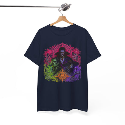 Mystic Vampire Trio T-Shirt — Gothic Rainbow Horror Art Tee