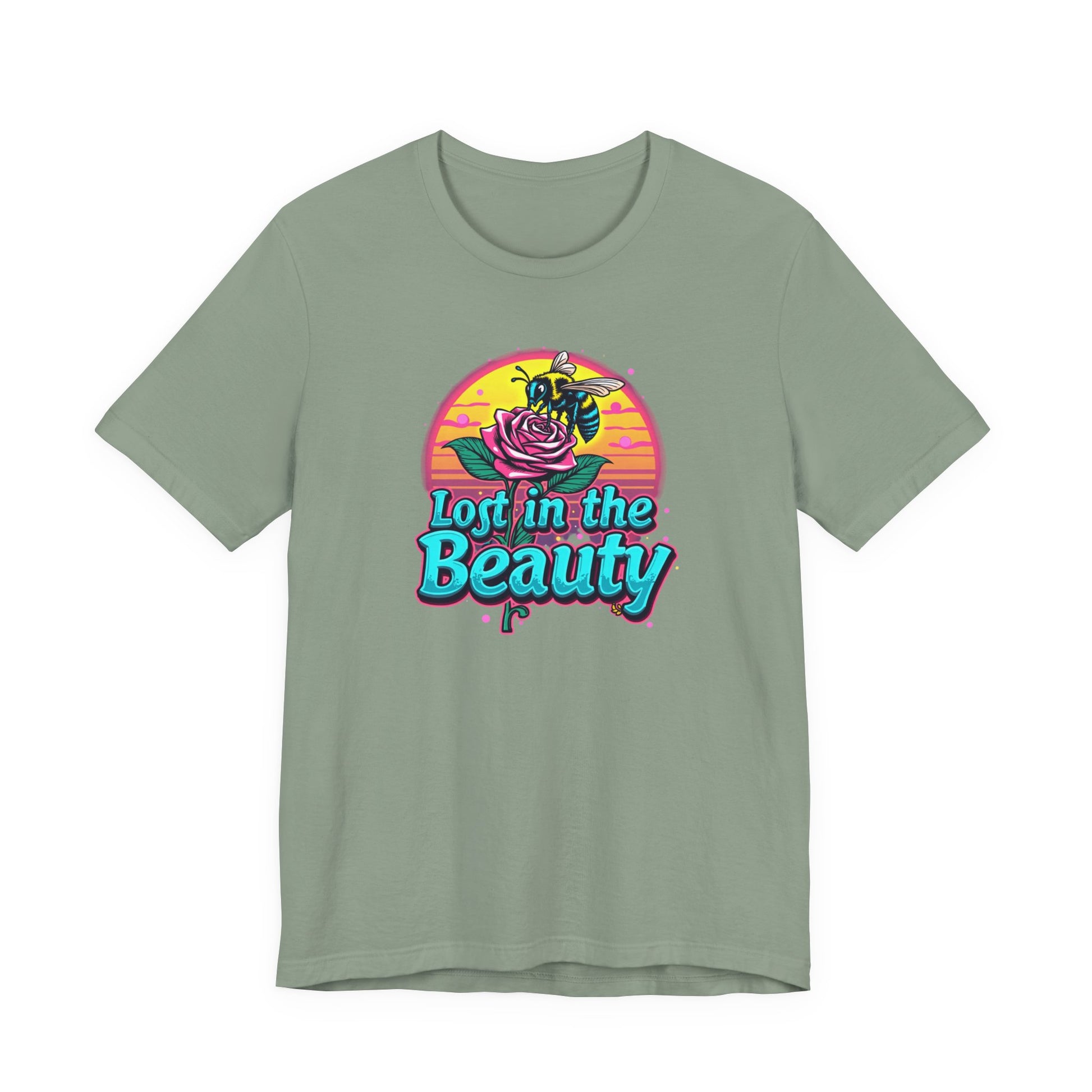 Lost in the Beauty Unisex Tee - Floral Graphic Short Sleeve Shirt - Psychonaut Swag
