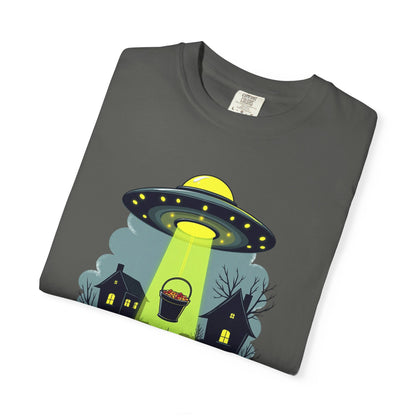 Halloween UFO Trick or Treat T-Shirt — Alien Abduction Spooky Tee