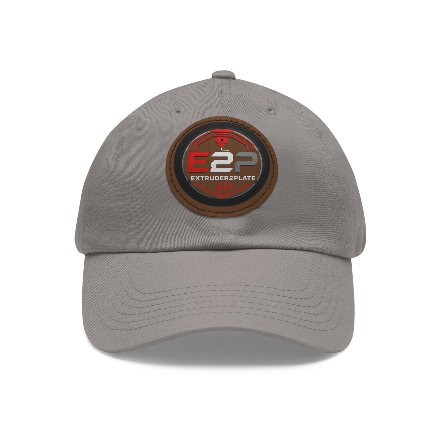 Extruder2Plate, Dad Hat with Leather Patch (Round)