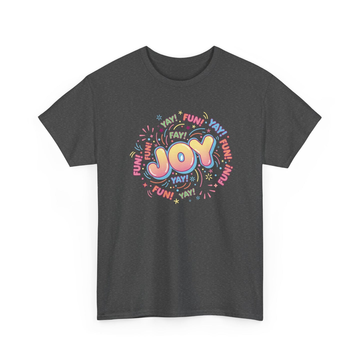 Joy Graphic Tee — Colorful Playful 'JOY' Design Casual T-Shirt