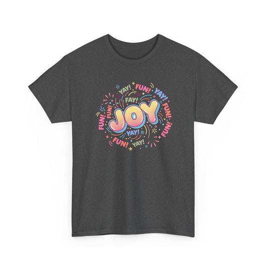 Joy Graphic Tee — Colorful Playful 'JOY' Design Casual T-Shirt