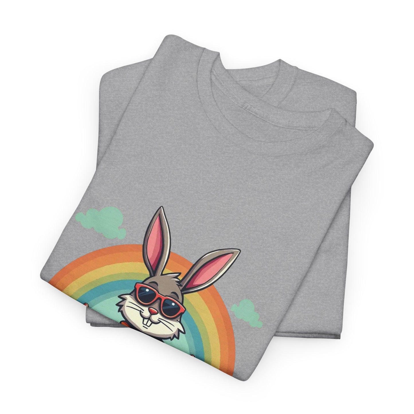 Easter Bunny Rainbow T-Shirt — Cute Bunny Holding Eggs Tee
