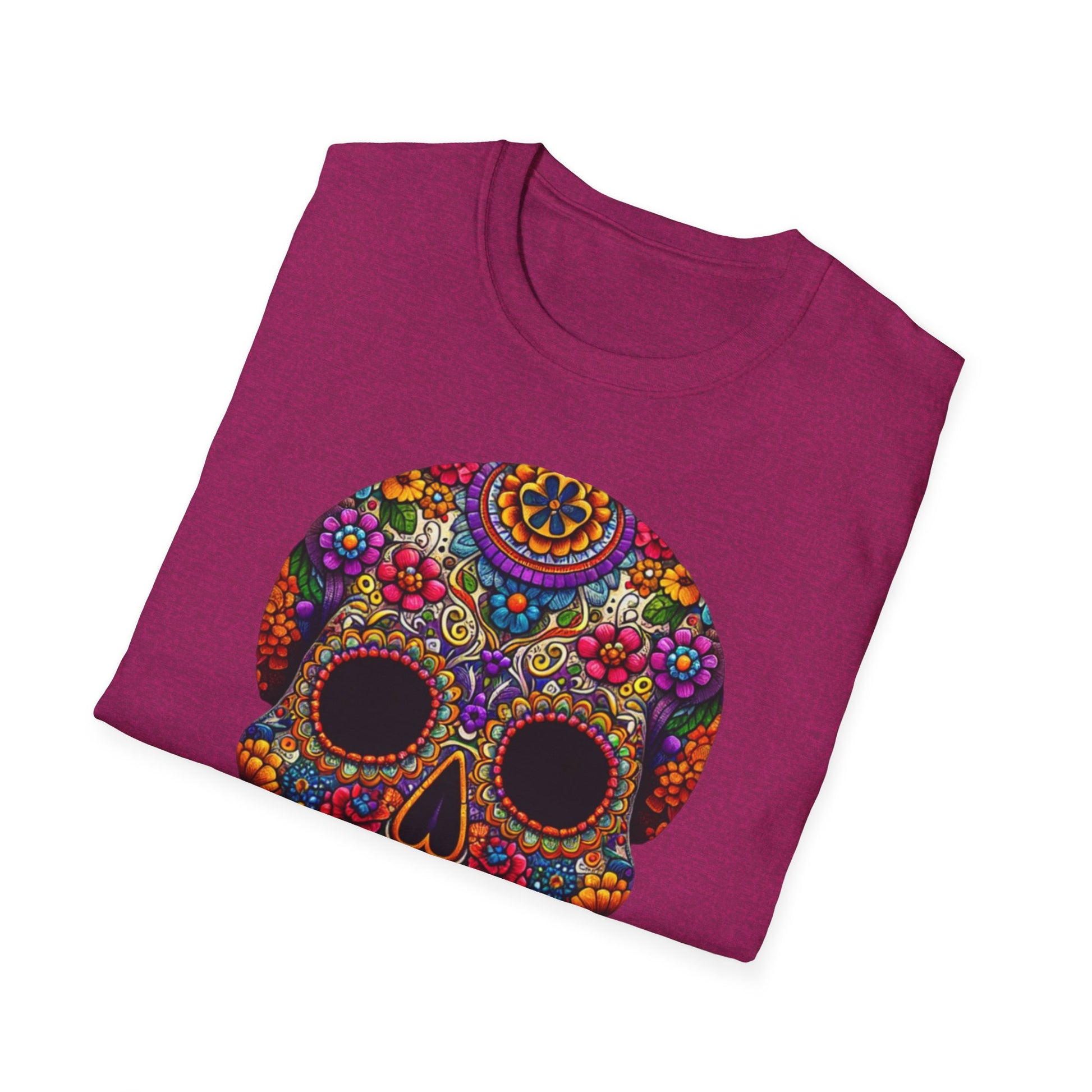 Floral Skull, Unisex Softstyle T-Shirt - Psychonaut Swag