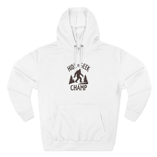 Hide & Seek Champ Hoodie — Bigfoot Sasquatch Graphic Pullover