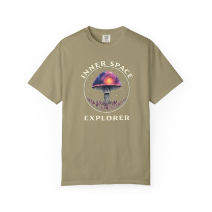 Inner Space Explorer T-Shirt, Unisex Graphic Tee, Cosmic Mushroom Apparel, Gift for Nature Lovers, Casual Wear for Adventurers - Psychonaut Swag