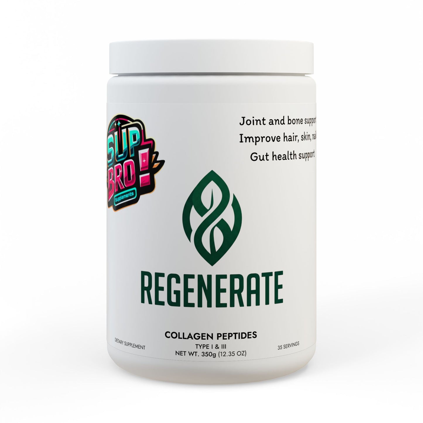 REGENERATE Collagen Peptides Powder — Type I & III (350g) for Skin, Hair, Nails & Joint Support