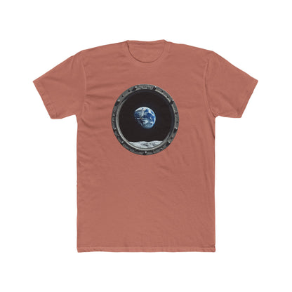 Earth view, Space-Inspired Unisex Cotton Crew Tee, Perfect for Astronaut Lovers, Casual Wear, Gift for Space Enthusiasts, Earth Day Celebration, [...] - Psychonaut Swag