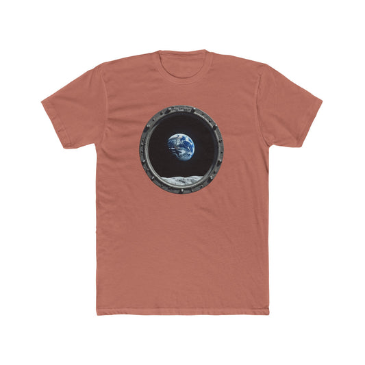 Earth view, Space-Inspired Unisex Cotton Crew Tee, Perfect for Astronaut Lovers, Casual Wear, Gift for Space Enthusiasts, Earth Day Celebration, [...] - Psychonaut Swag
