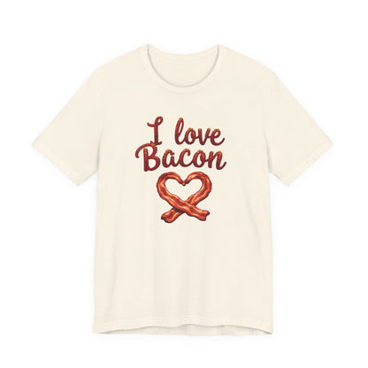 I Love Bacon Unisex Tee - Perfect for Food Lovers, Casual Outings, Gift for Bacon Fans, Foodie T-Shirt, Fun Cooking Tee - Psychonaut Swag
