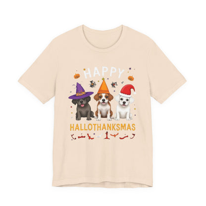 Holiday Trifecta tee, Funny Halloween T-Shirt for Parties, Unisex Short Sleeve Tee, Spooky Holiday Apparel, Gift for Halloween Lovers