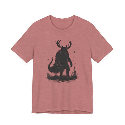 Krampus Squatch T-Shirt — Deer-Antlered Sasquatch Graphic Tee