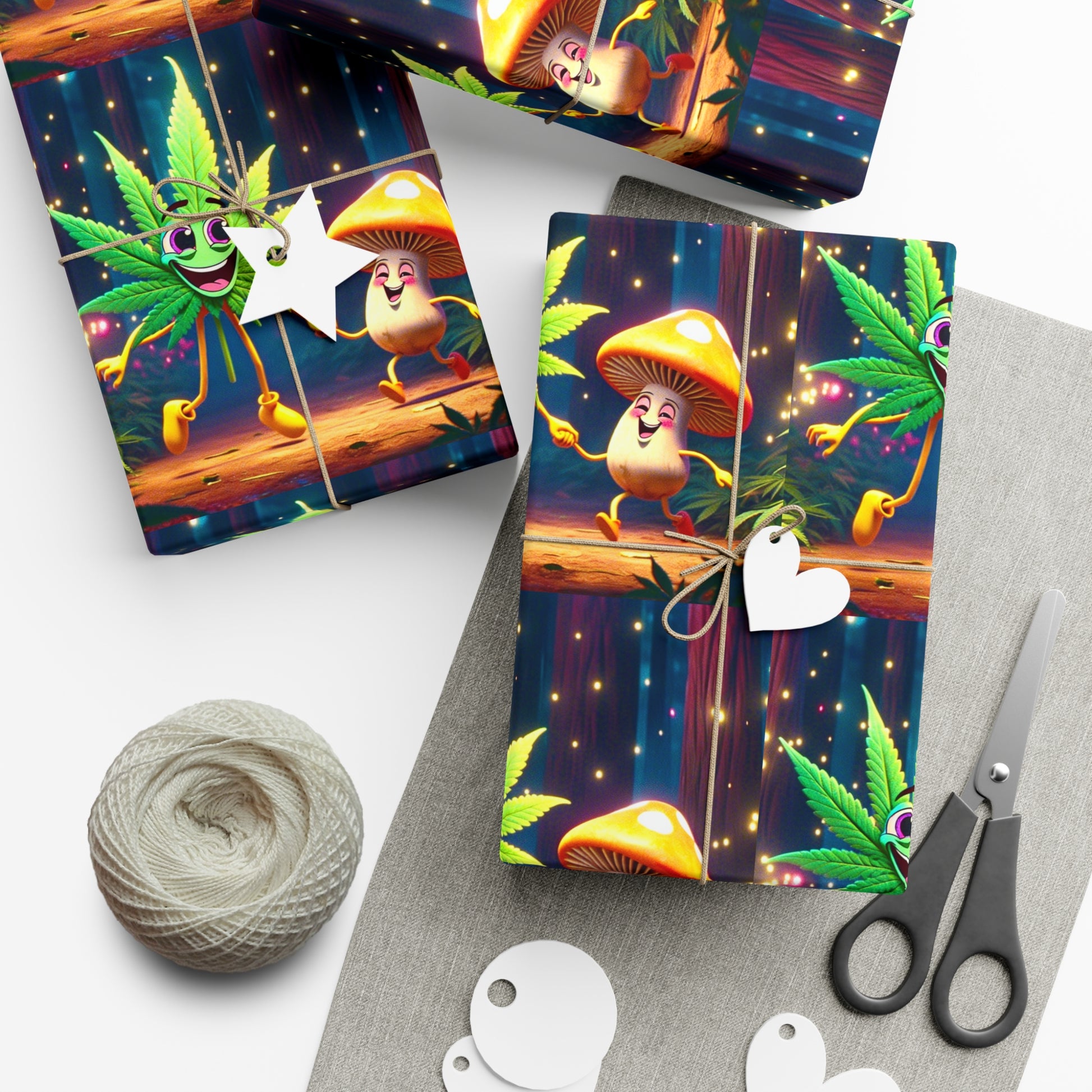 Gift Wrap Papers- Hemp leaf and friend - Psychonaut Swag