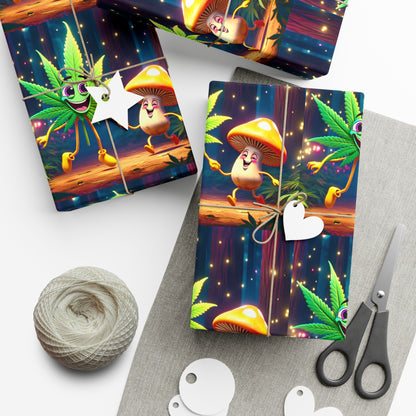Gift Wrap Papers- Hemp leaf and friend - Psychonaut Swag