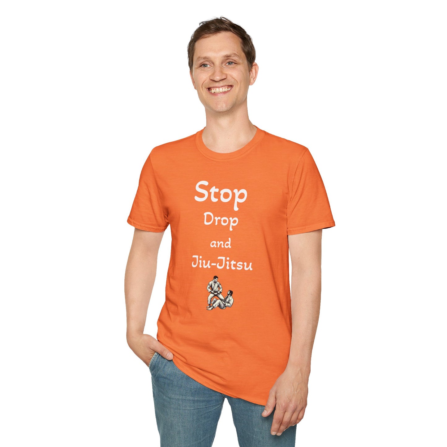 Stop, Drop, and Jiu-Jitsu, Unisex Softstyle T-Shirt