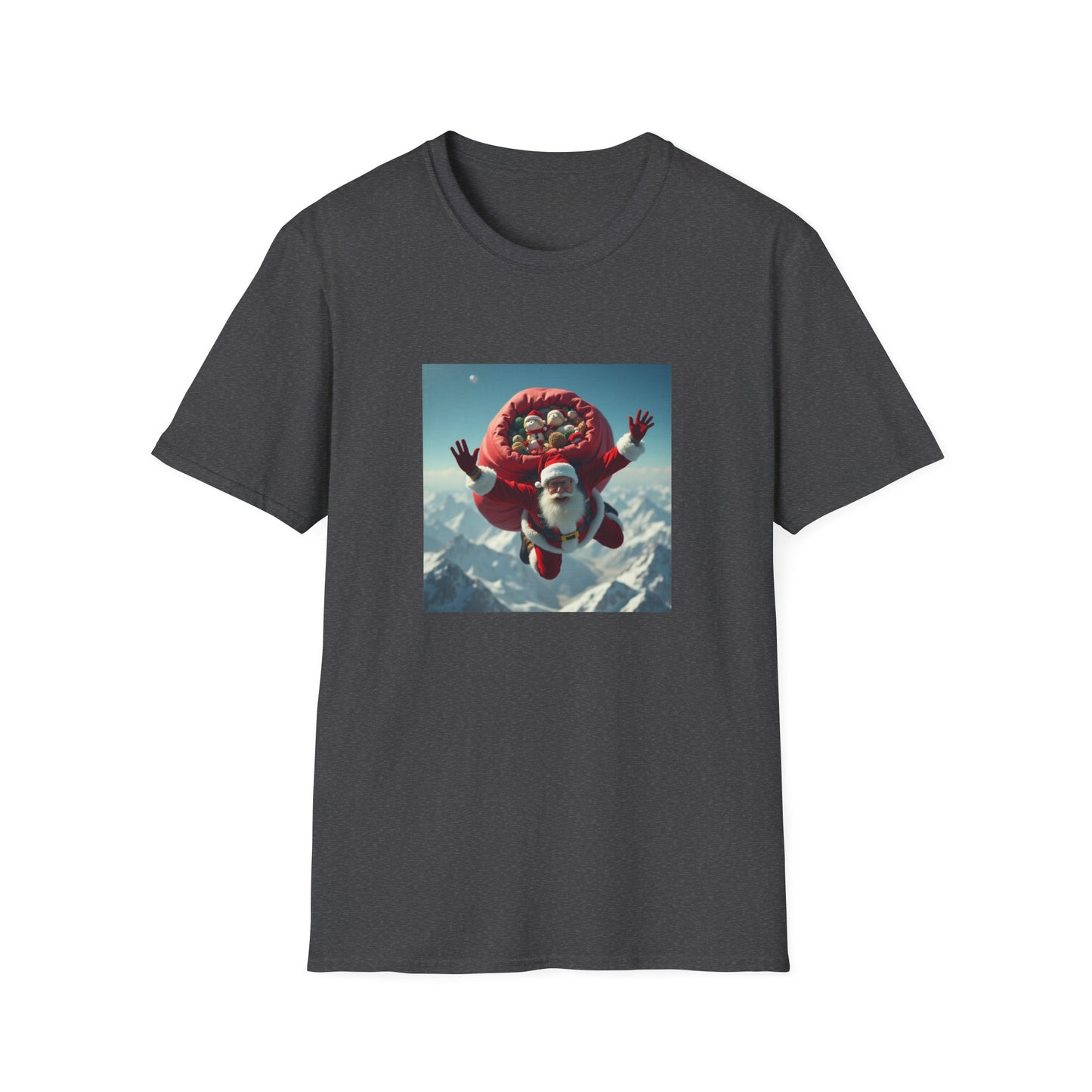Skydiving Santa, Unisex Softstyle T-Shirt