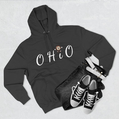 Ohio Script Hoodie with Cute Buckeye Mascot