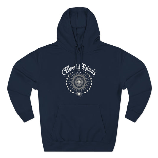 Moonlit Rituals Hoodie — Mystic Celestial Graphic Pullover