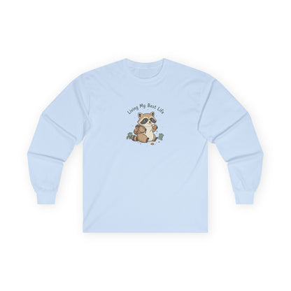 Raccoon, Best life, Long Sleeve Tee