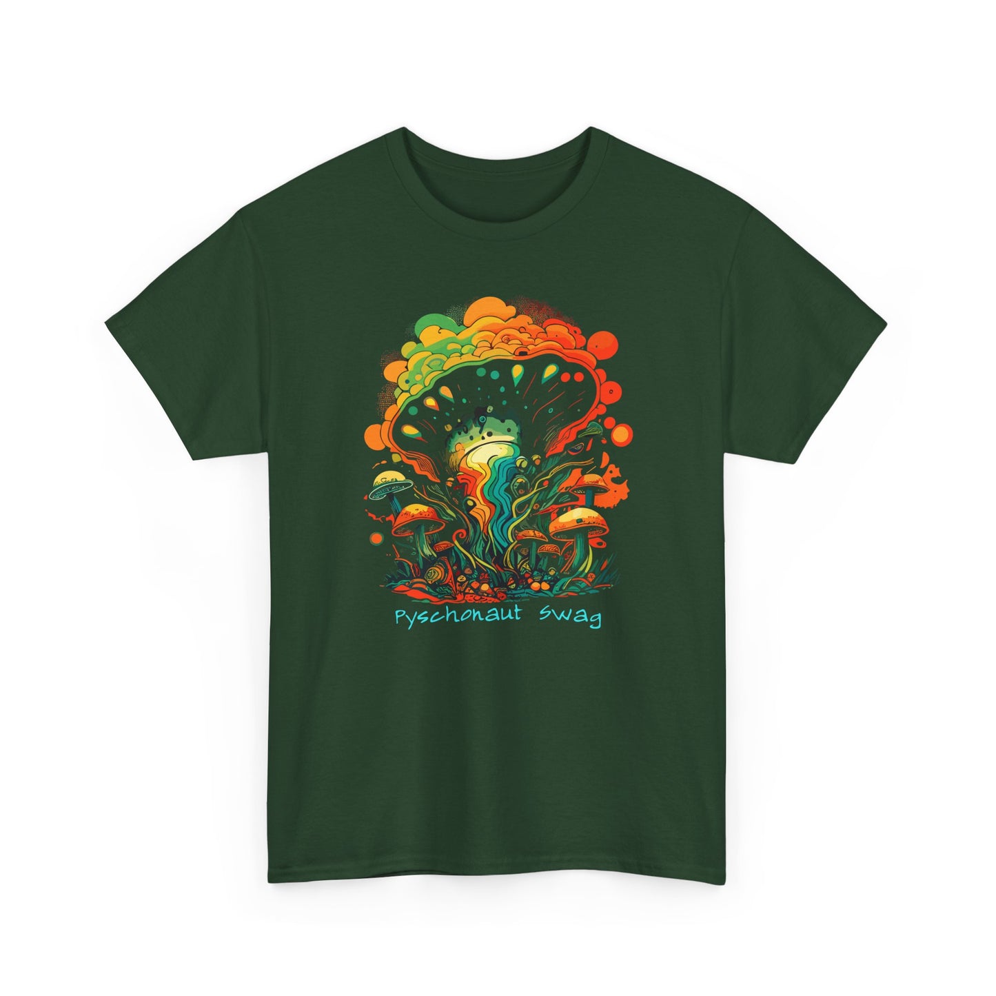 Trippy Mushroom Vibes, Unisex Heavy Cotton Tee