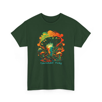 Trippy Mushroom Vibes, Unisex Heavy Cotton Tee