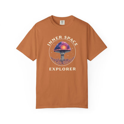 Inner Space Explorer T-Shirt, Unisex Graphic Tee, Cosmic Mushroom Apparel, Gift for Nature Lovers, Casual Wear for Adventurers - Psychonaut Swag