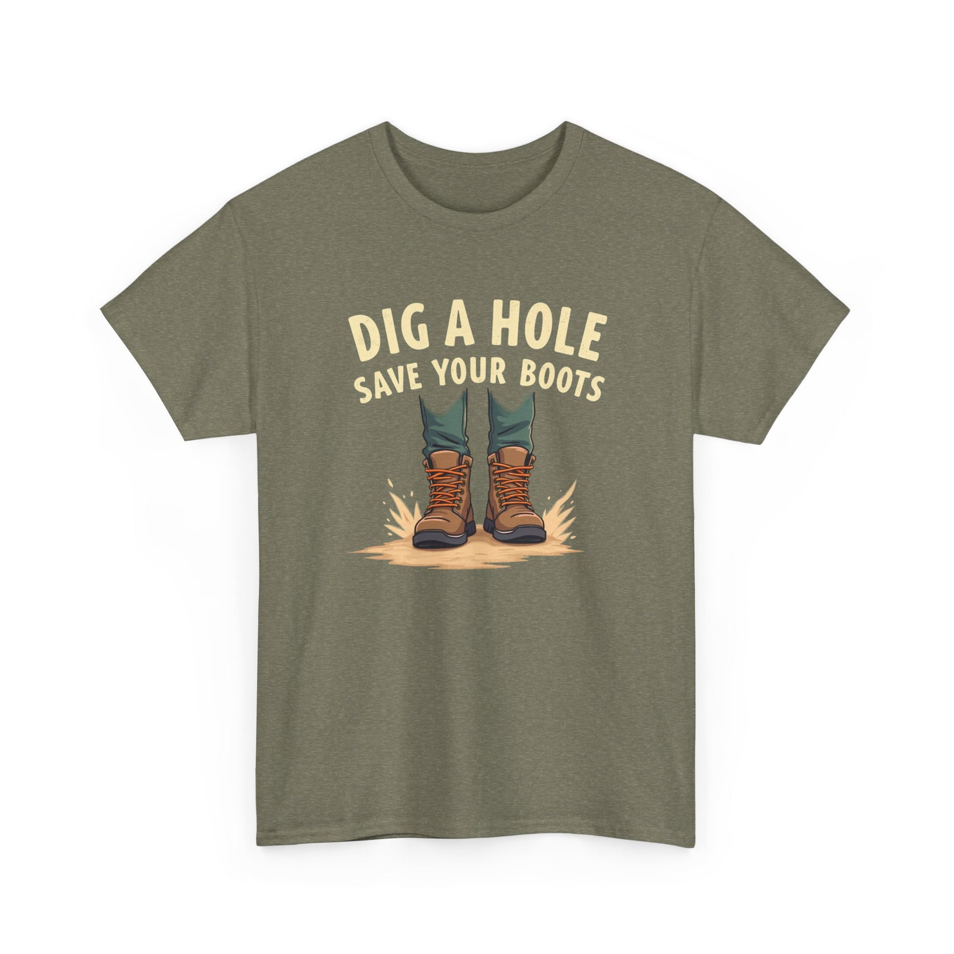 Dig a Hole Save Your Boots, Funny Gardening Tee, Unisex Heavy Cotton Tee, Vintage Style Shirt, Dig A Hole Design, Perfect for Gardeners & Outdoor Lovers - Psychonaut Swag