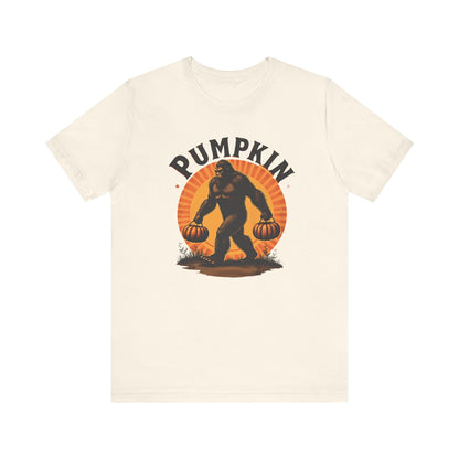 Pumpkin Bigfoot T-Shirt – Unisex Harvest Tee for Fall, Halloween, Autumn Celebrations, Gift for Nature Lovers, Casual Wear