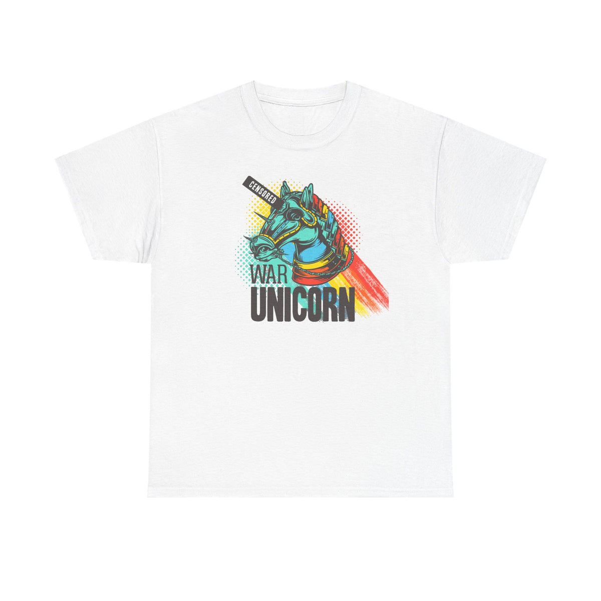 War Unicorn T-Shirt — Retro Neon Unicorn Graphic Tee