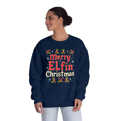 Christmas Elf Unisex Sweatshirt - Merry Elfin Christmas Tee for Elf Fanatics