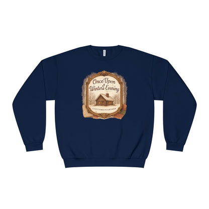 Once Upon a Winter's Cabin, Evening Sweatshirt — Cozy Vintage Holiday Crewneck
