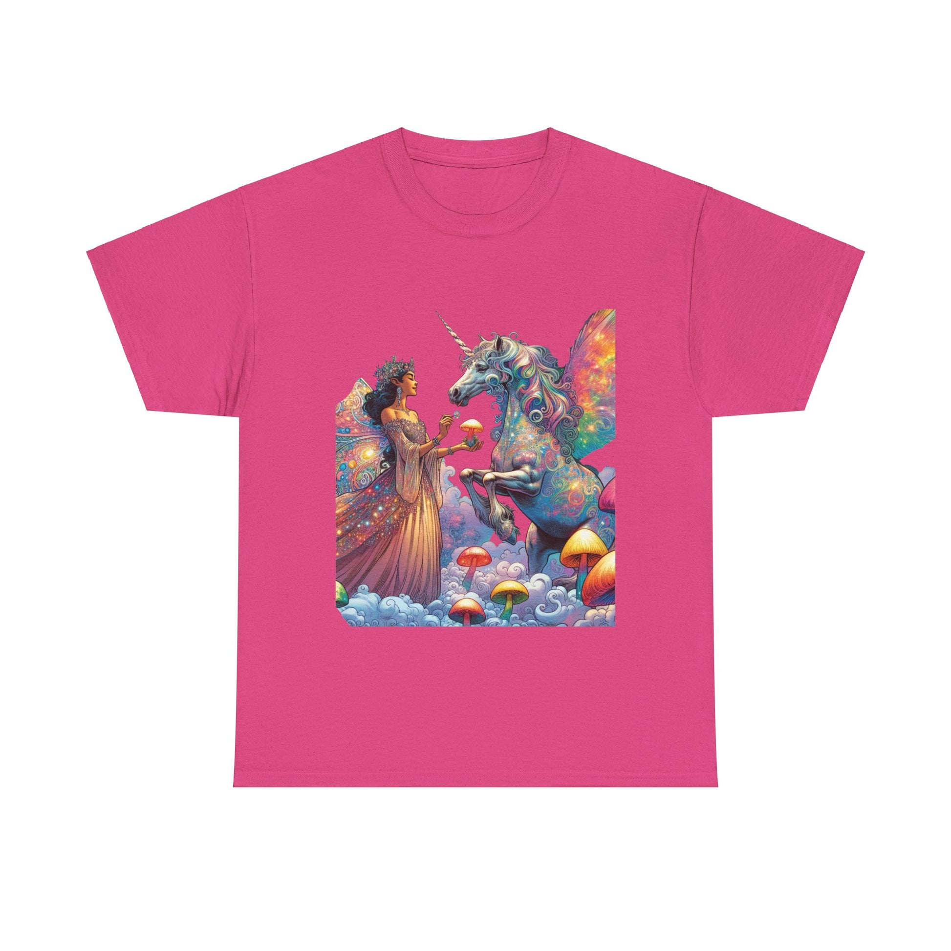 Graphic Tee - Fairy feeding a magical unicorn in the forest - Psychonaut Swag