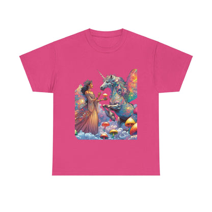 Graphic Tee - Fairy feeding a magical unicorn in the forest - Psychonaut Swag