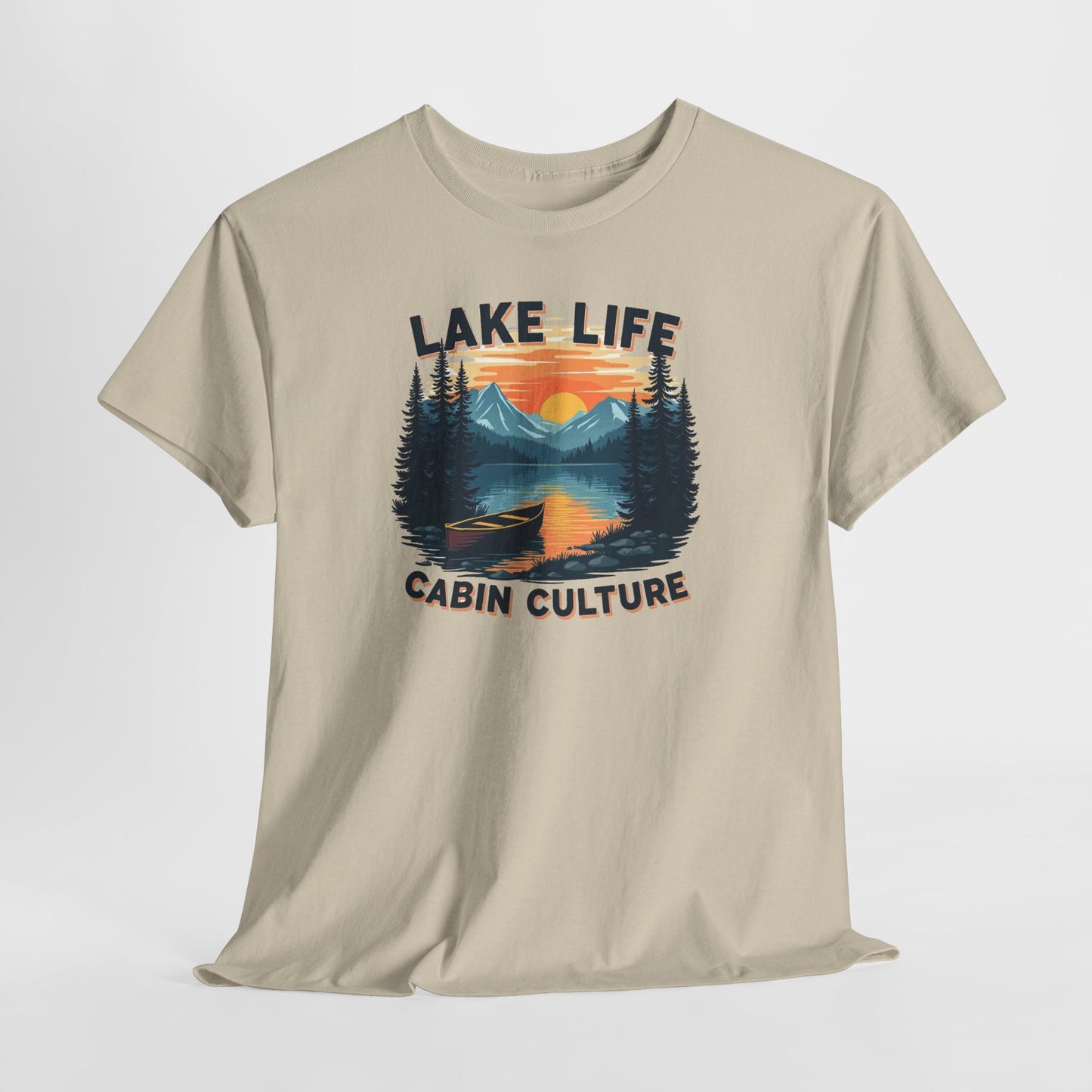 Lake Life Cabin Culture T-Shirt — Vintage Sunset Wilderness Tee