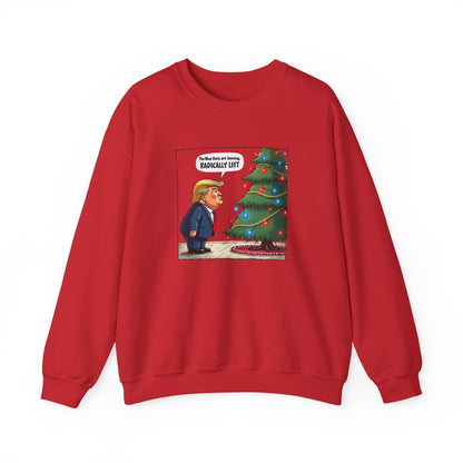Political Christmas Tree Sweatshirt — "Radically Lit" Holiday Cartoon Crewneck